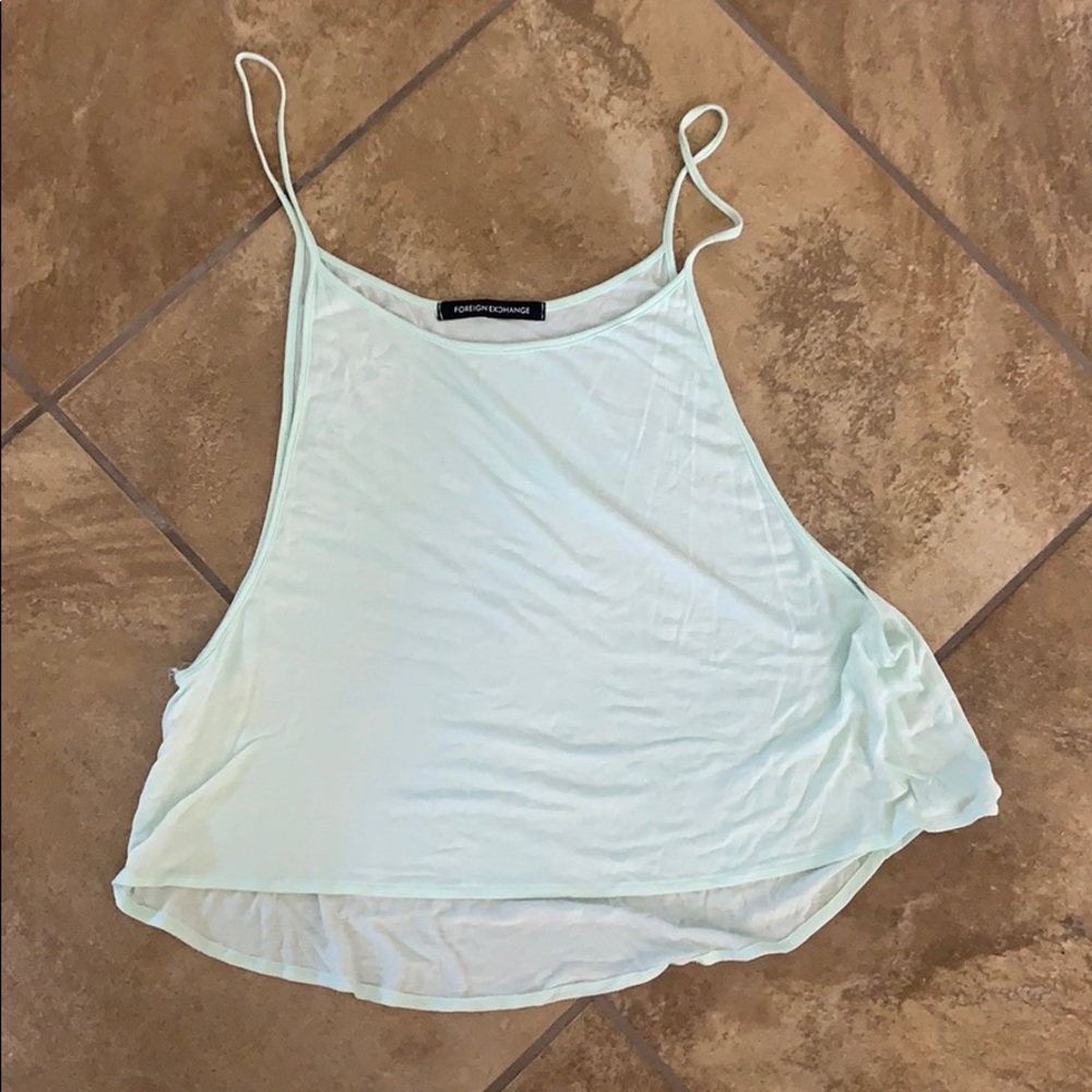 Teal/light green tank top